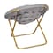 Flash Furniture GraySoft Gold Faux Fur Folding Saucer Chair FV-FMC-025-GY-SGD-GG - alternate 4